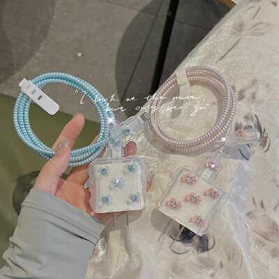 OPPO充电头保护套蝴蝶结水钻