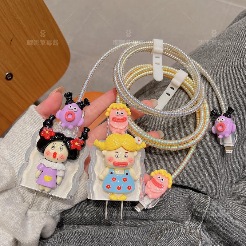 适用vivo充电器数据线保护套卡通