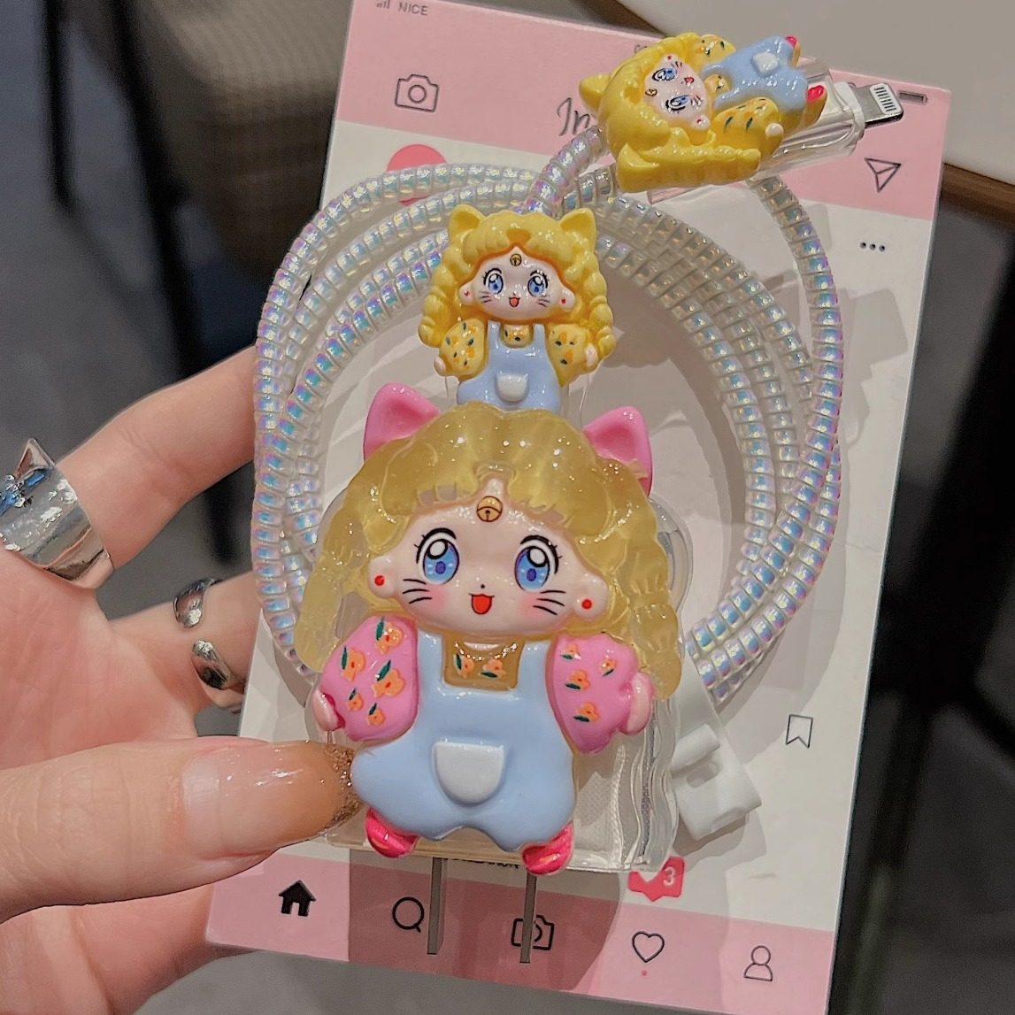 美少女40W适用苹果17数据线保护套iPhone16 15充电器壳14手机iPad,3C数码配件,充电器保护套,淘宝优惠券,粉丝福利购,淘宝优惠卷