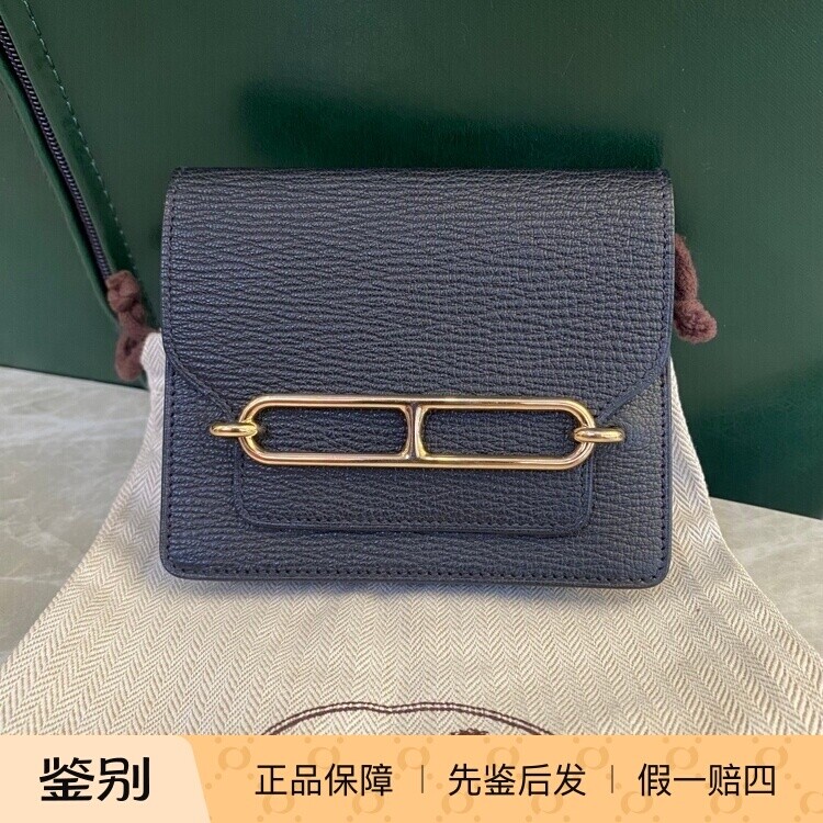 [润物汇][99新]Hermes爱马仕黑金猪鼻子山羊皮钱包 二手奢侈品包