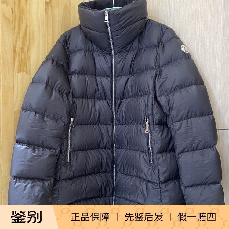 三折甩97新moncler蒙可黑色中长款女士羽绒服 宽松款 5码尺码偏小