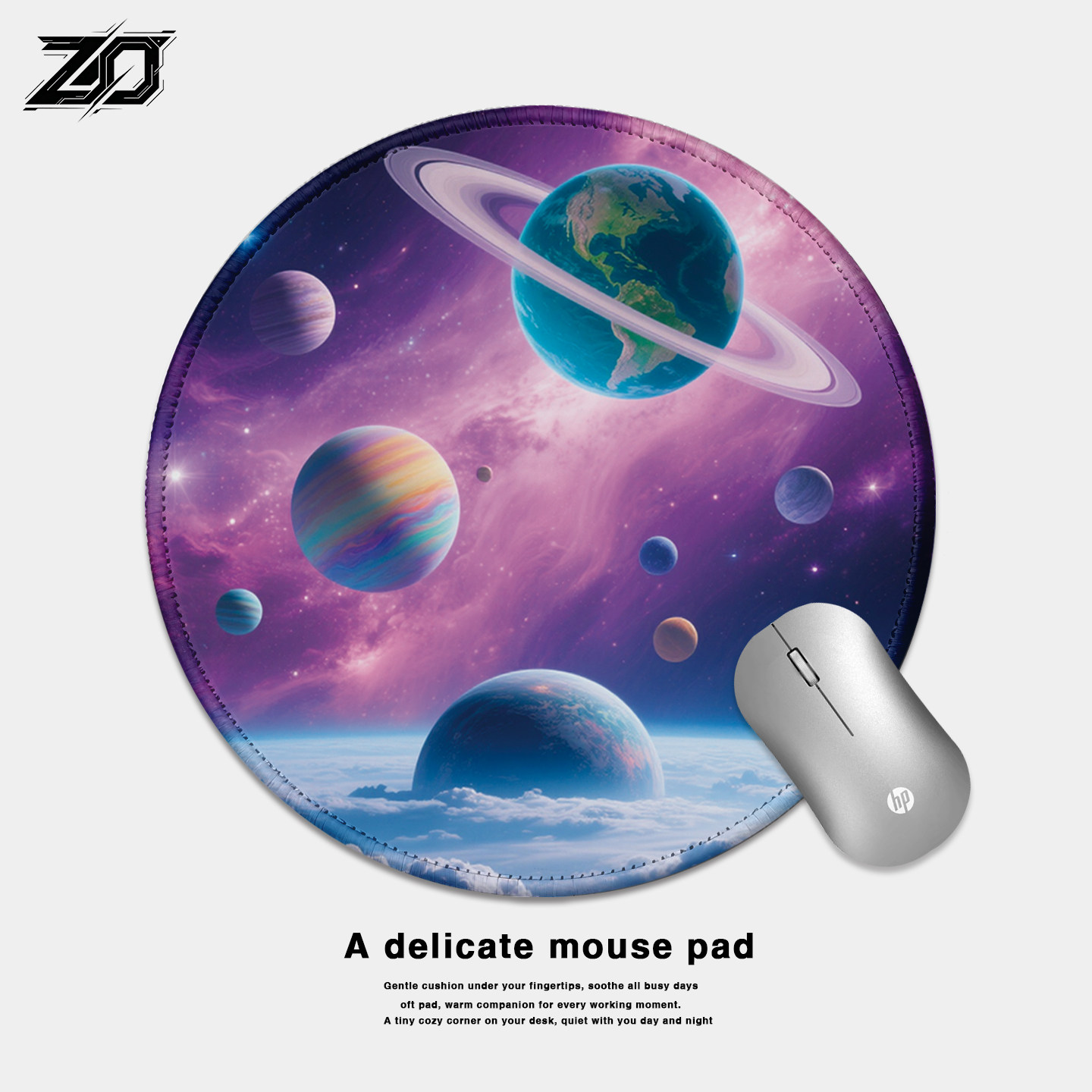 ZO紫粉星云银河科幻防滑鼠标垫图片