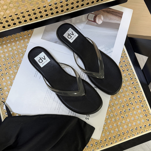 融入老广  踩S感美国单类似800+夹脚人字拖小猫跟大码外穿凉鞋女