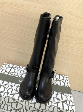 巨好穿 外贸75欧百搭长靴大码女靴黑色秋冬款高筒平底女靴子41码