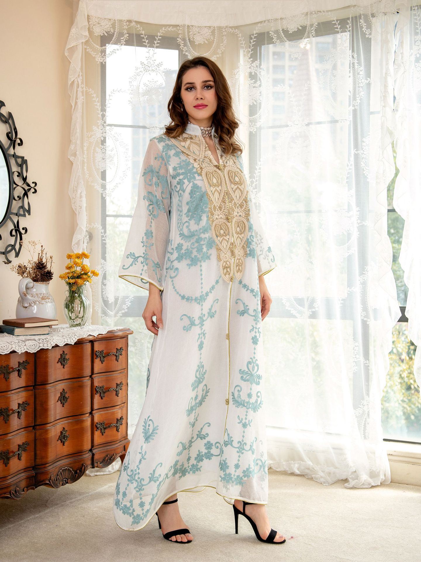 2022欧美境女连衣裙晚礼服长袍Long Dress