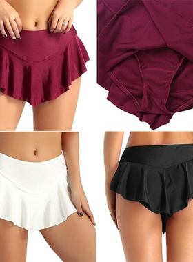 Solid Color Irregular Casual Miniskirt纯色不规则休闲超短裙女