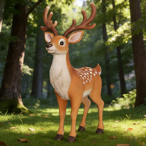 小鹿1模型 3D精雕图 非实物 STL