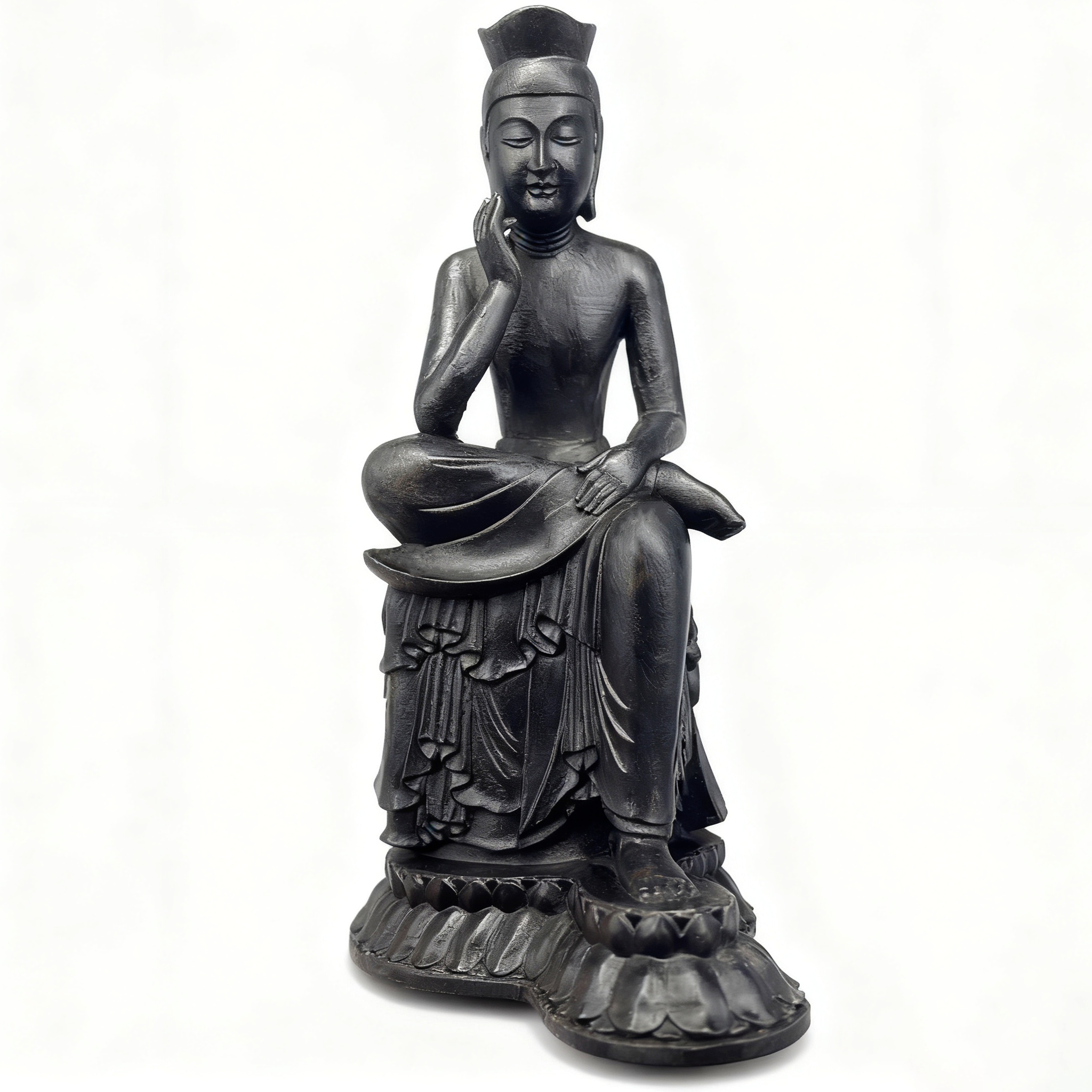 弥勒菩薩半跏思惟像 京都广隆寺灵宝殿 木雕手工复刻黄杨木复古色