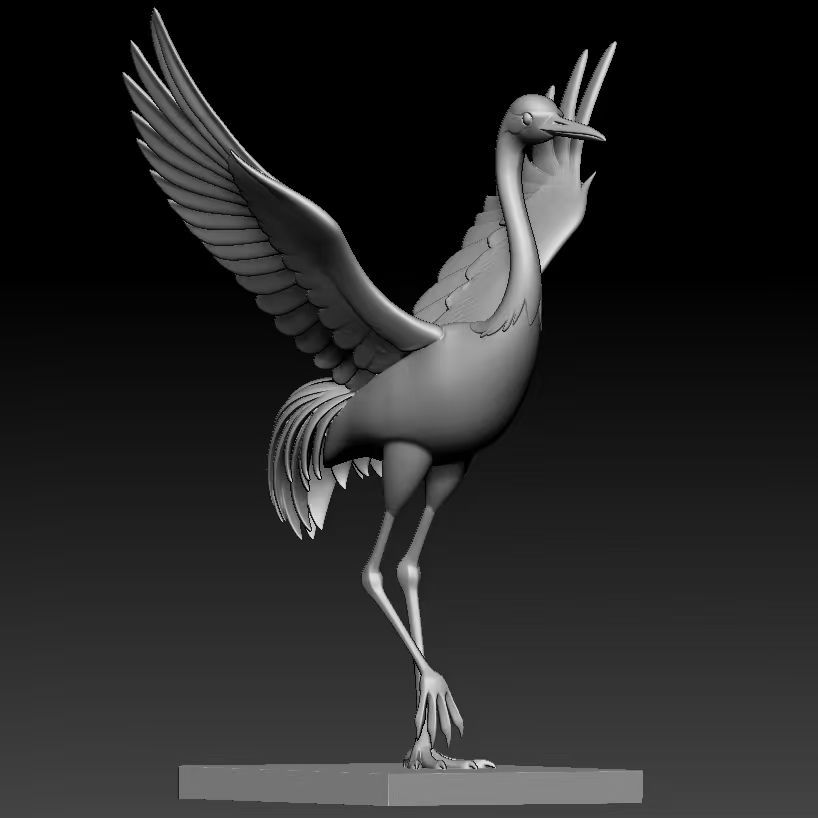 展翅仙鹤 模型 3D精雕图 非实物 STL