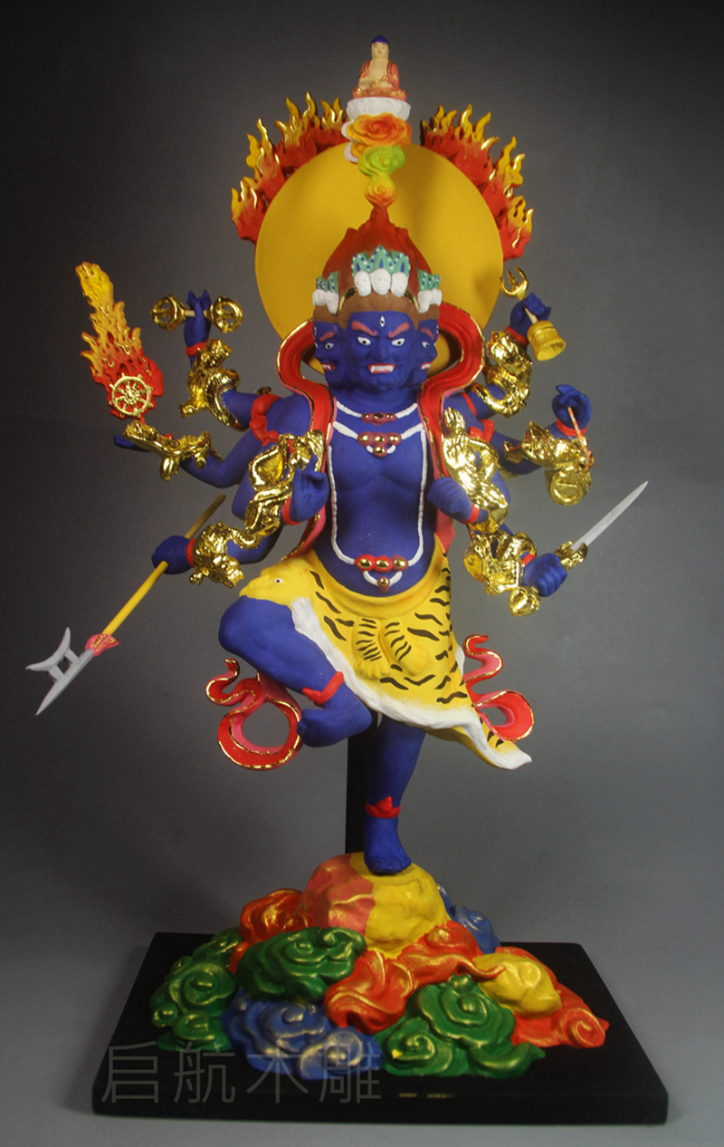 秽迹清刀雕刻纯手工唐密木雕佛像