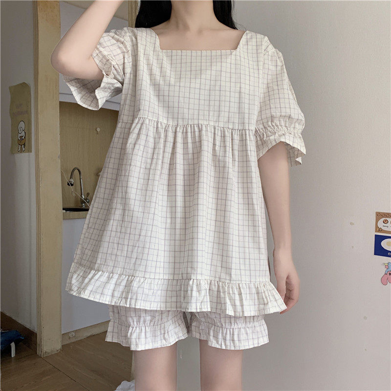 Real price pajamas women's summer two piece 2021 new net red sweet lovely girls' home clothes