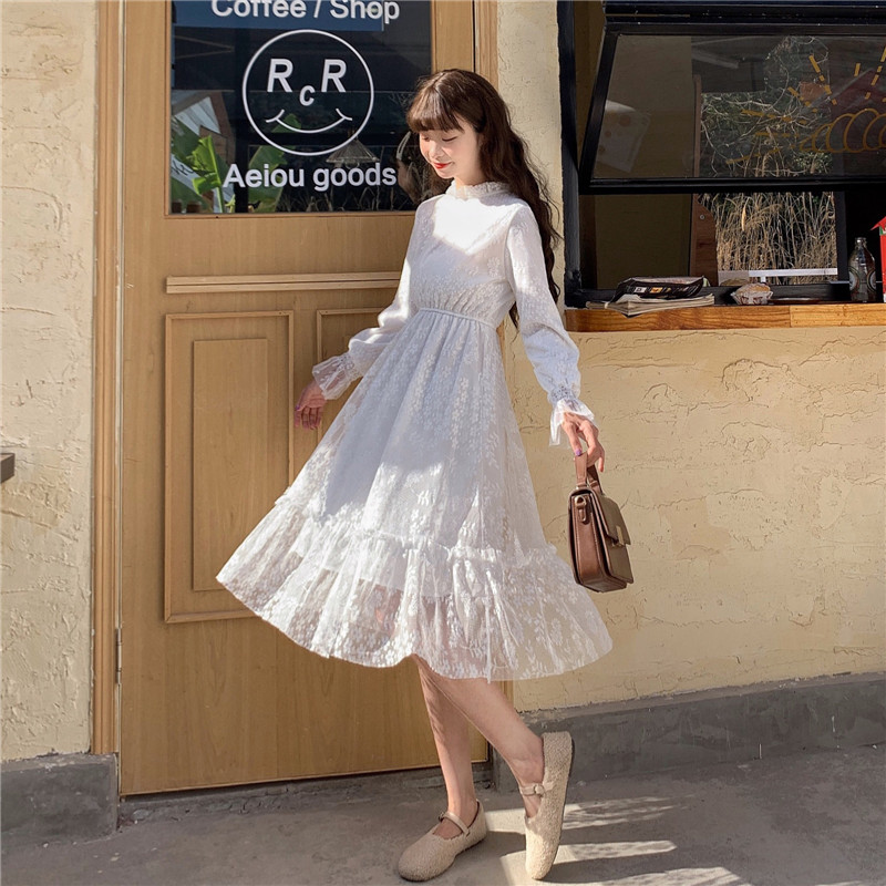 Real price lace based dress children's spring 2021 new fashion early spring