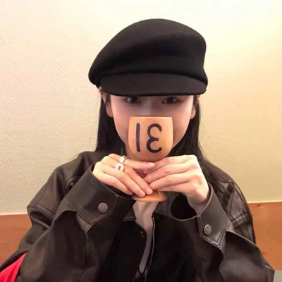 黑色纯羊毛报童帽子女