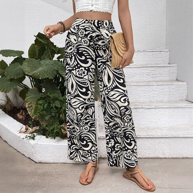 spring summer women trousers print ladies pants春夏时尚女裤