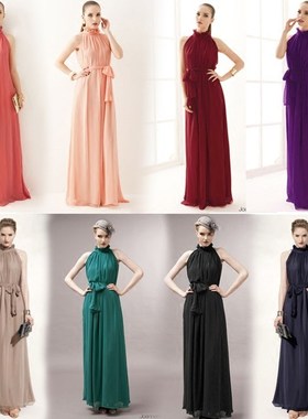 2017 women long chiffon party evening dress wedding dresses