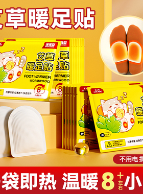 暖足贴暖脚艾草热敷冬天自发热足底热帖免充电便携发热鞋垫暖脚宝