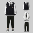dk制服男全套2025秋冬新款V领无袖毛衣坎肩jk马甲校服学院风套装