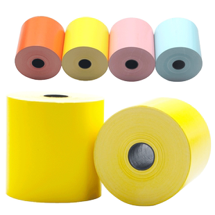 彩色打印纸80x80热敏纸80mm收银纸美团外卖超市黄色热敏打印纸厨房出票机叫号小票纸餐饮前台打印纸57*50