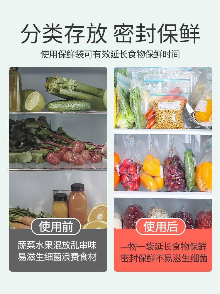 密封袋保鲜食品袋自封家用塑料袋加厚冰箱收纳冷冻专用分装带封口