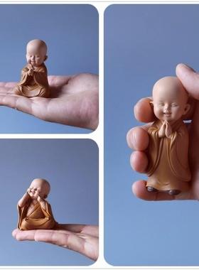 禅意装饰中国风桌面小和尚慧能摆件纪念品迷你少林寺办公室茶古风