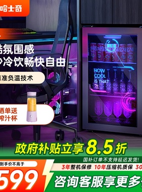 HCK哈士奇98ZZ嵌入冰吧饮料冰箱茶叶冷藏柜家用客厅小型电竞房