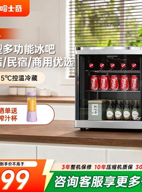 HCK哈士奇46BBA冰吧冷藏柜家用客厅小型茶叶饮料柜办公室小冰箱