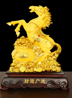 马摆件招财聚宝盆生肖马年工艺品