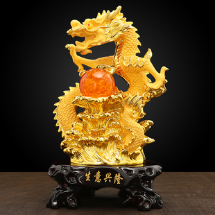 五抓金龙招财摆件工艺品生肖客厅装饰办公室区新年吉祥物开业礼品