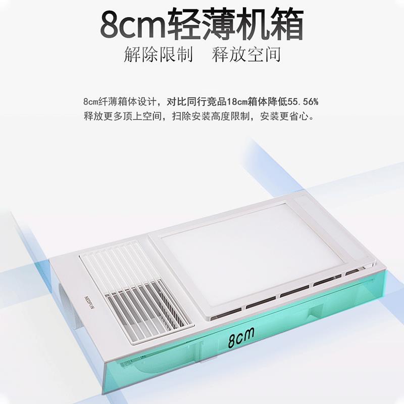 新款超薄集成吊顶风暖浴霸排气扇照明一体卫生间多功能包邮