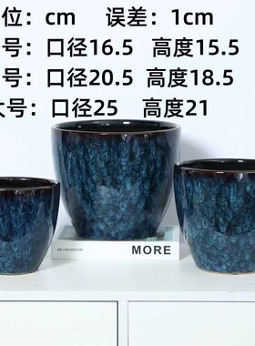 陶瓷花盆特大号绿植兰花花盆陶瓷花瓶花器桌面鹅蛋带孔送底托