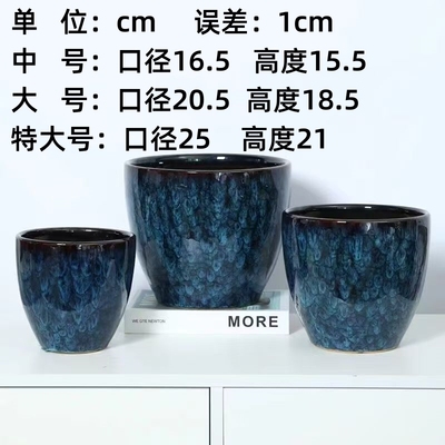 陶瓷花盆特大号绿植兰花花盆陶瓷花瓶花器桌面鹅蛋带孔送底托
