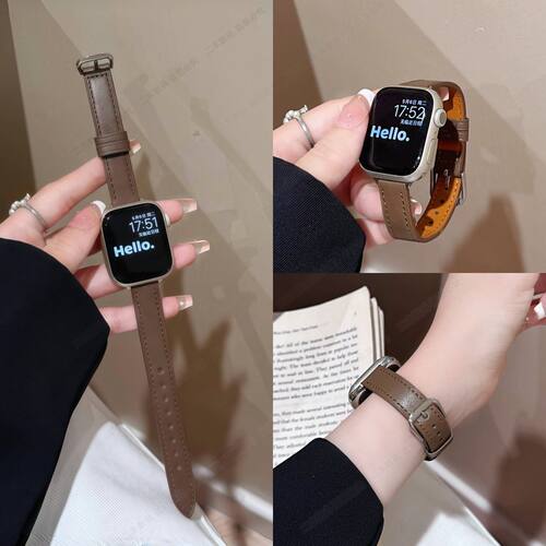 适用苹果S10S11表带荔枝纹987654