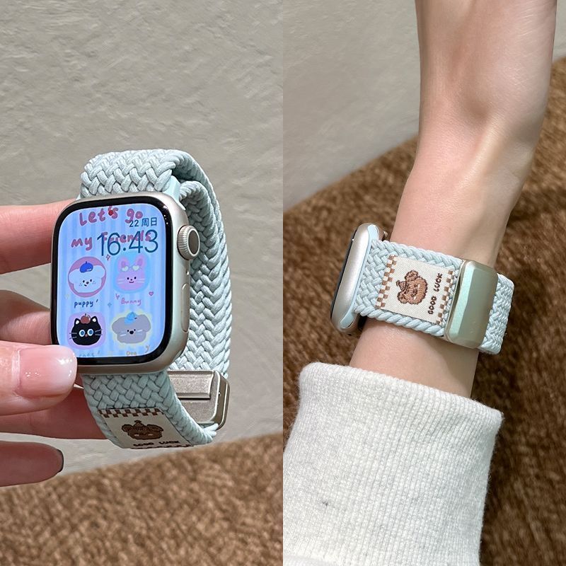 苹果手表磁吸编织透气表带