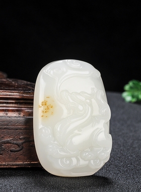 新疆和田白玉如意貔貅吊坠籽料白玉招财貔貅玉坠把玩件皮丘挂件