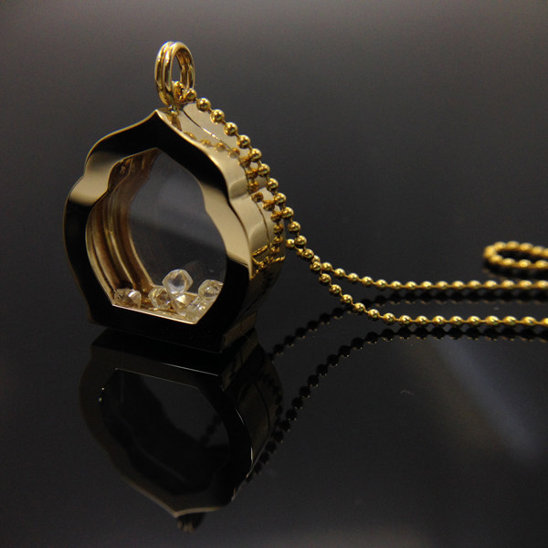 唐秋定制18K黄金镶嵌素金嘎乌盒小佛龛舍利子盒挂坠吊坠项饰