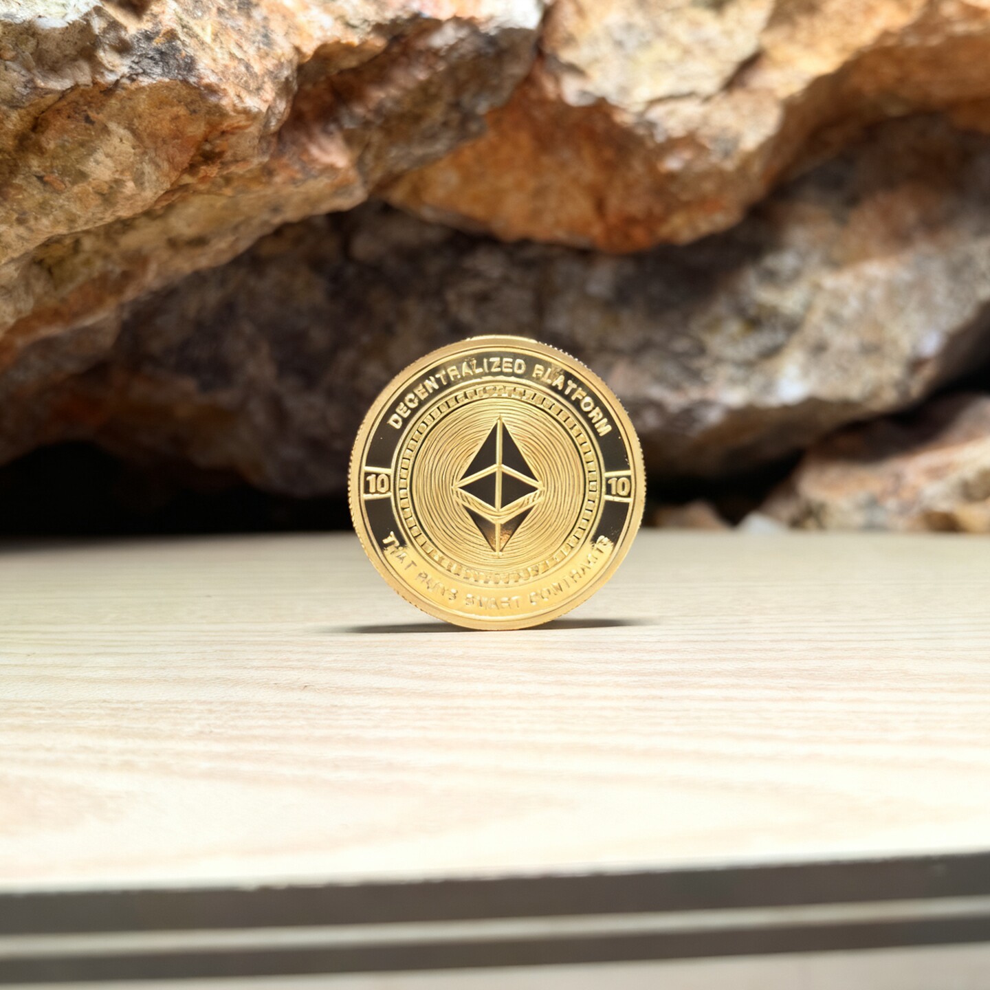 黄铜镀金 ETH以太坊纪念币实物金币区块链数字货币纪念币创意礼品