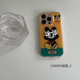 MOJITO|ins可爱搞怪拼色立体手掌卡通15适用16pro苹果16ProMax手机壳iPhone16全包14新款14Promax保护套13女