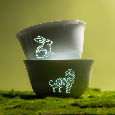 闲云居景德镇陶瓷碗十二生肖玲珑面碗不挂油饭碗高颜值家餐具官方