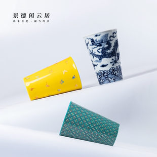 景德闲云居创意陶瓷可乐杯办公室家用水杯大容量马克杯定制伴手礼