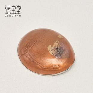 臻宝堂茶则铜包锡赏茶荷纯手工灵芝醒茶器梅花形茶铲茶具家用配件