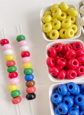 10x16mm扁珠亚克力散珠算盘隔珠车轮珠手工diy小配件串珠材料配件