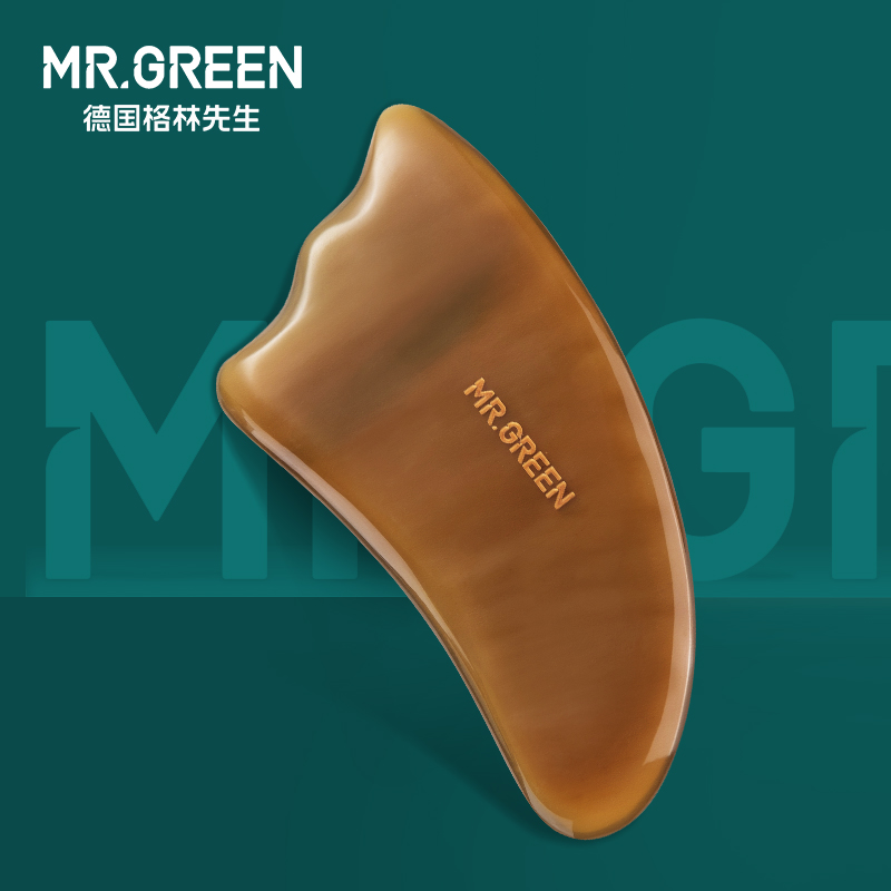 Mr.green白水牛角按摩板 天然面部脸部腿部背部全身通用经络正品