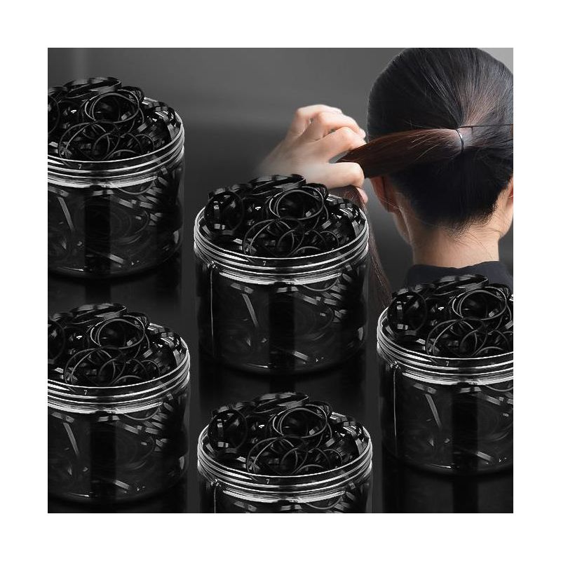 小皮筋纯黑发饰日本高弹小香风加厚头绳细款细小超细居家日用套装