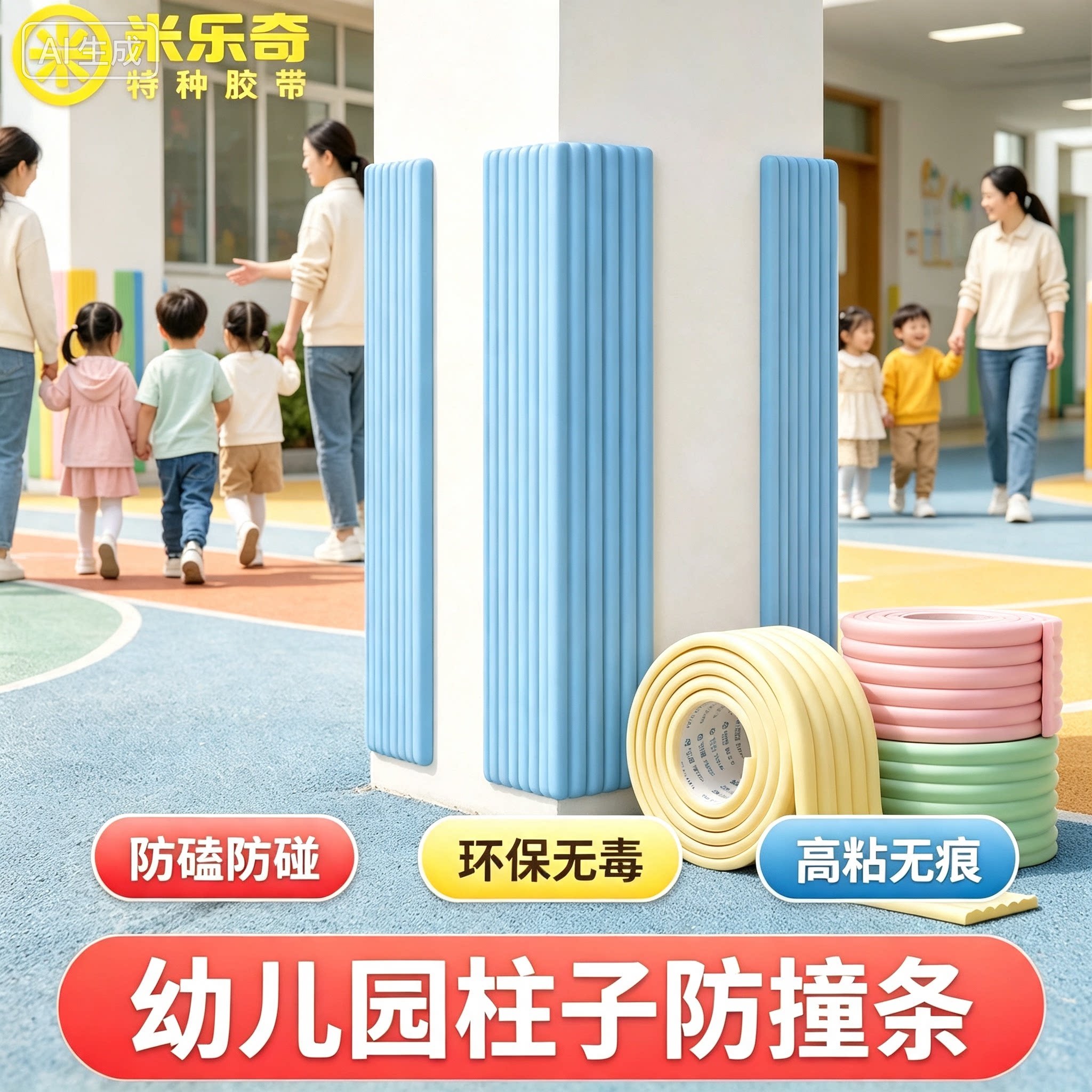 幼儿园柱子墙角防撞减震护角条图片