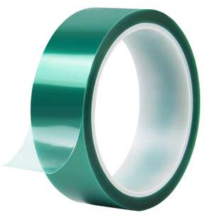 米乐奇绿色半透明PET高温胶带门窗喷涂喷塑烤漆遮蔽保护膜PCB电镀绝缘胶布地面桌面贴条定位标记标识无痕胶纸