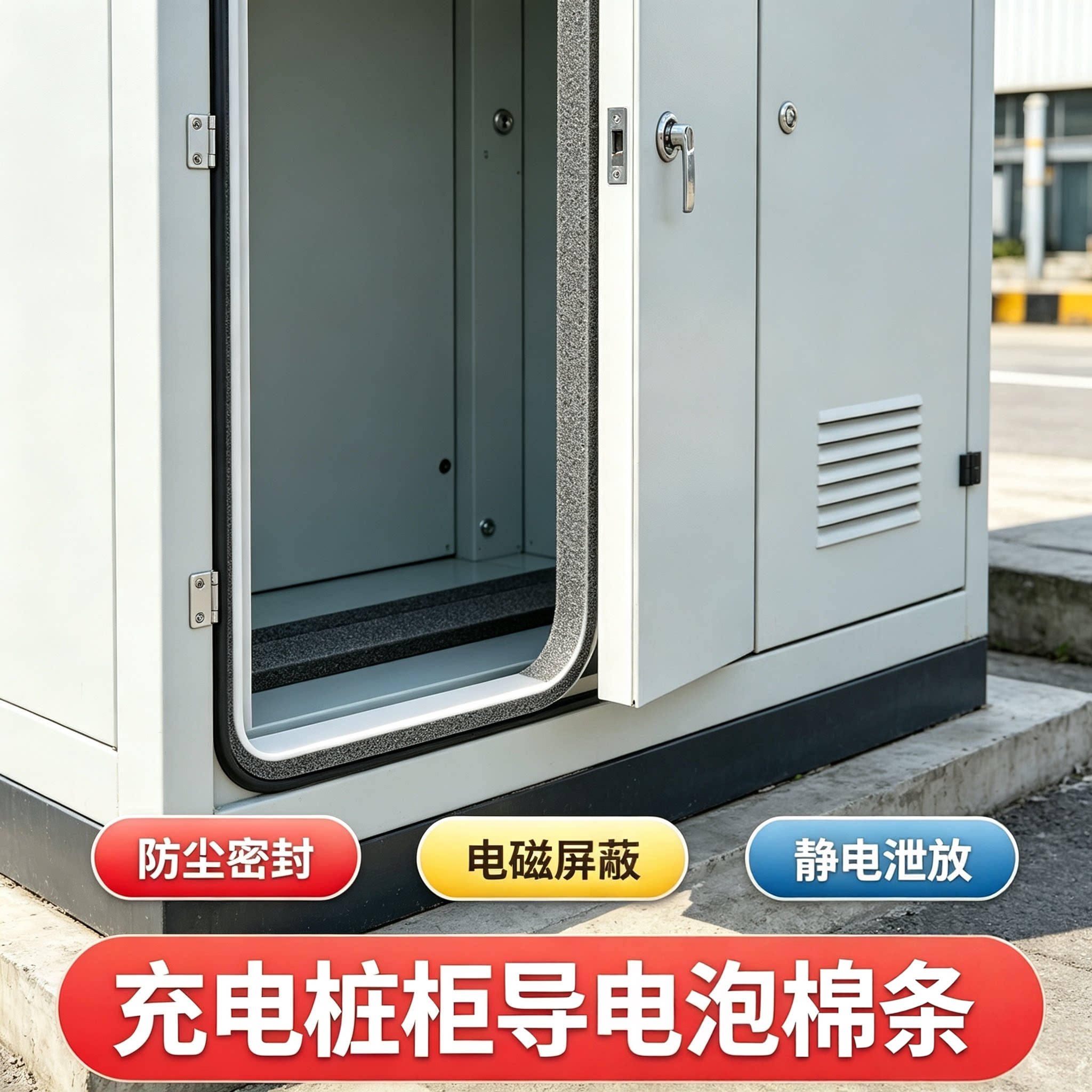 【免费寄样】户外机柜导电泡棉条自粘背胶导电海绵胶带通信机箱防水密封耐候抗老化电磁屏蔽缝隙填充密封条