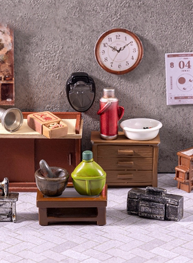 怀旧复古微缩电视机缝纫机火柴算盘家电娃娃屋DIY装饰配件小摆件