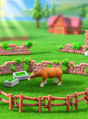 微缩盆景假山造景墙砖块栅栏杆农场造景 DIY装饰品配件迷你小摆件