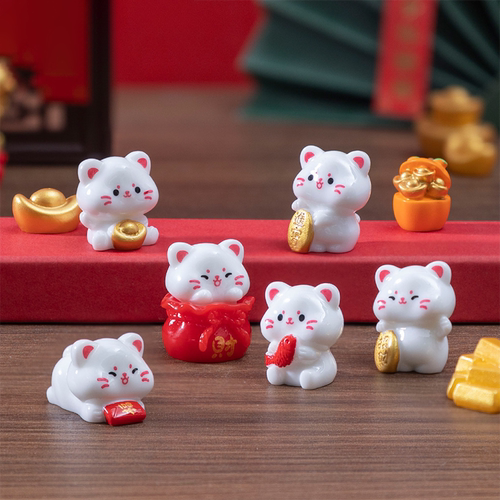 微景观摆件可爱招财猫树脂工艺品汽车中控台摆件家居装饰礼品公仔