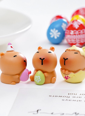 可爱卡皮巴拉水豚手办 情绪稳定治愈系小物件工位电脑装饰品摆件